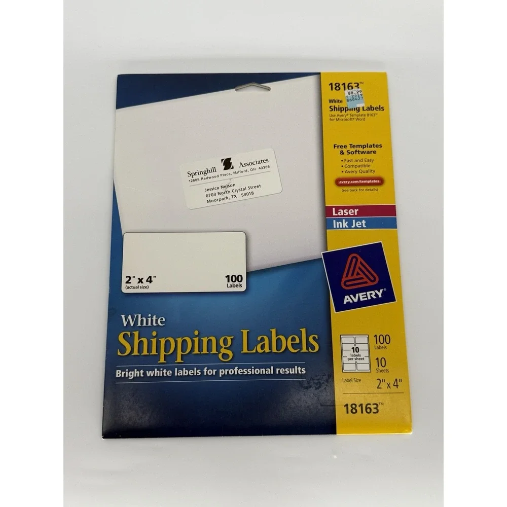 Avery Easy Peel‎ Lot Of 5 Mailing Address Labels Laser 5262-8660-18163-8162 New